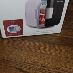 Brookstone Black and White Mini Fridge